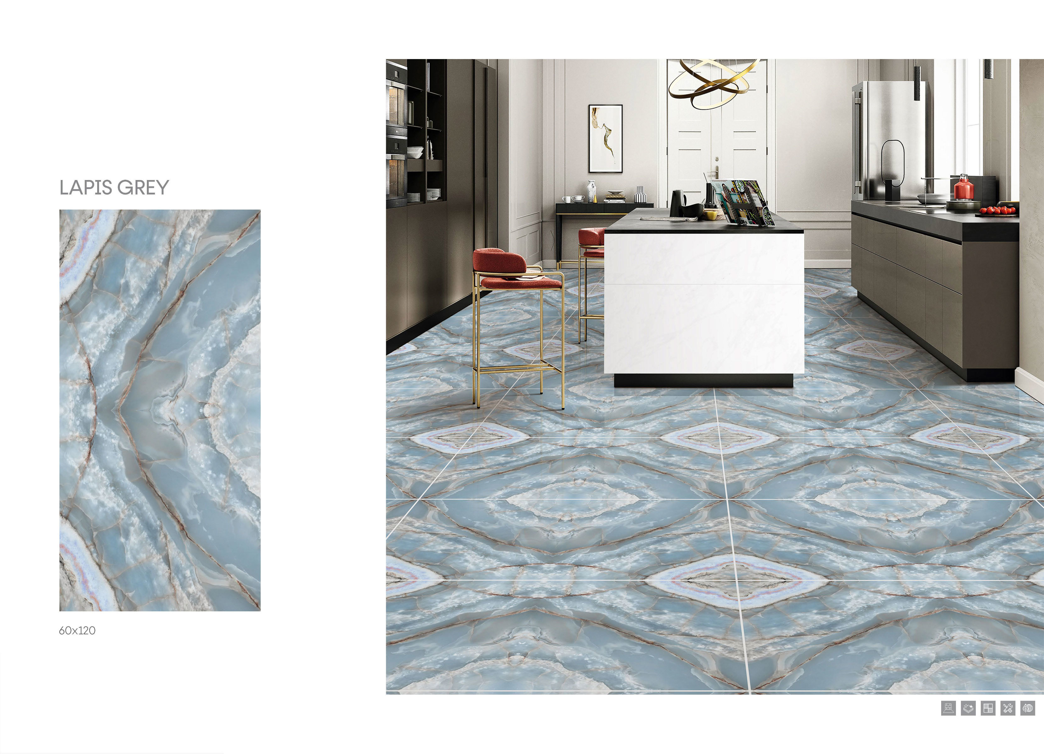 Multi Color Millennia Book Match Series Vitrified Tiles