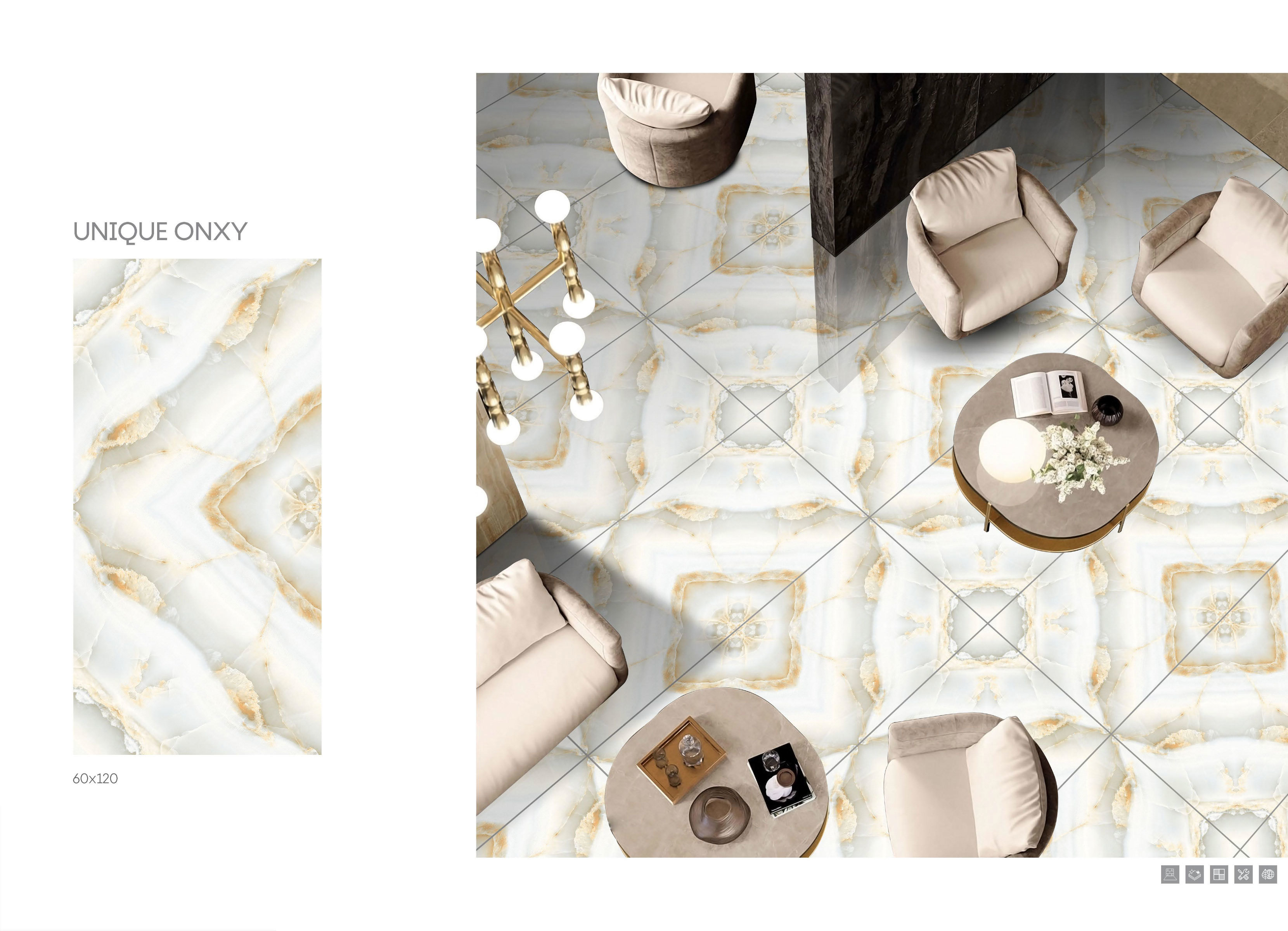 Multi Color Millennia Book Match Series Vitrified Tiles