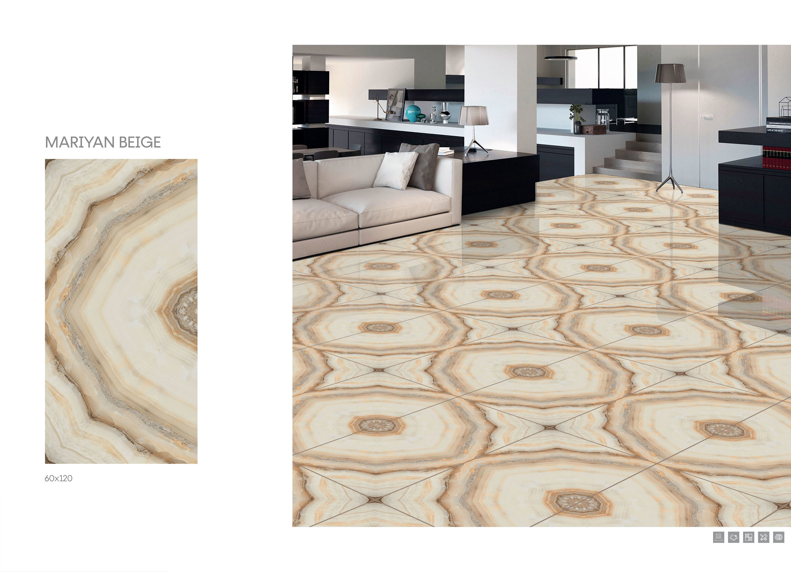 Multi Color Millennia Book Match Series Vitrified Tiles