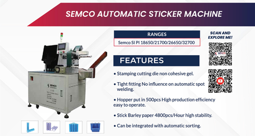 Silver Semco Si Pi 18650 - Automatic Sticker Machine