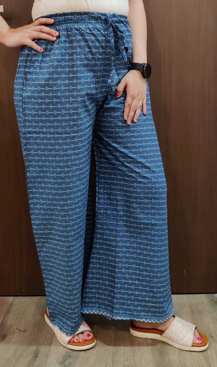 Cotton Palazzo - Free Size Up To 42", 15" Flare, Interlock Loopy Design | Breathable, Washable, One Pocket, Custom Logo