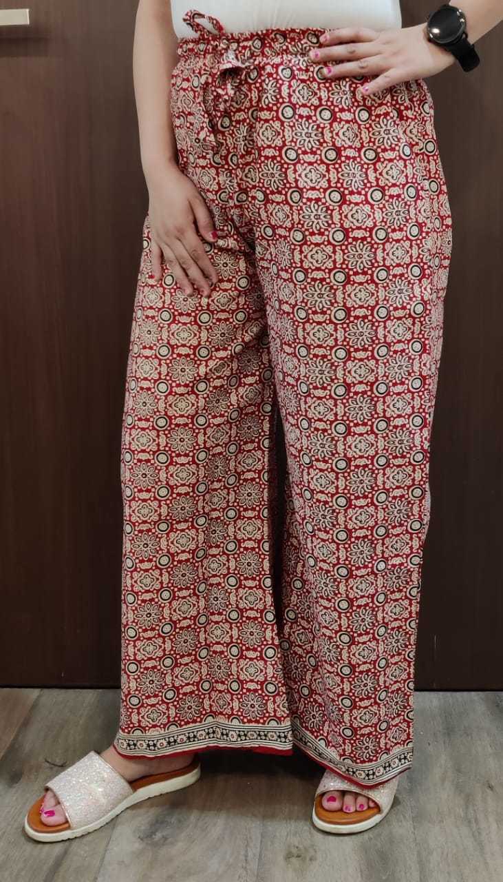 Cotton Palazzo - Free Size Up To 42", 15" Flare, Interlock Loopy Design | Breathable, Washable, One Pocket, Custom Logo