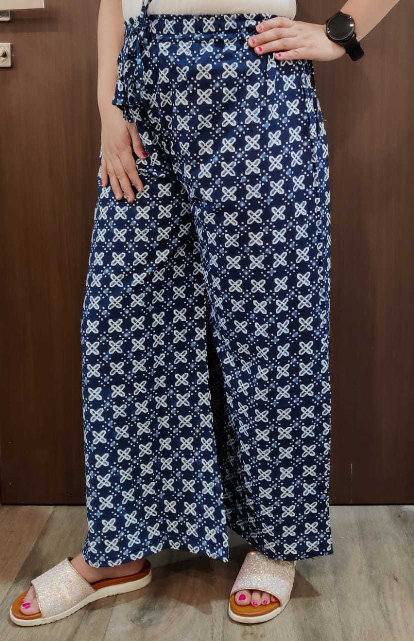 Cotton Palazzo - Free Size Up To 42", 15" Flare, Interlock Loopy Design | Breathable, Washable, One Pocket, Custom Logo