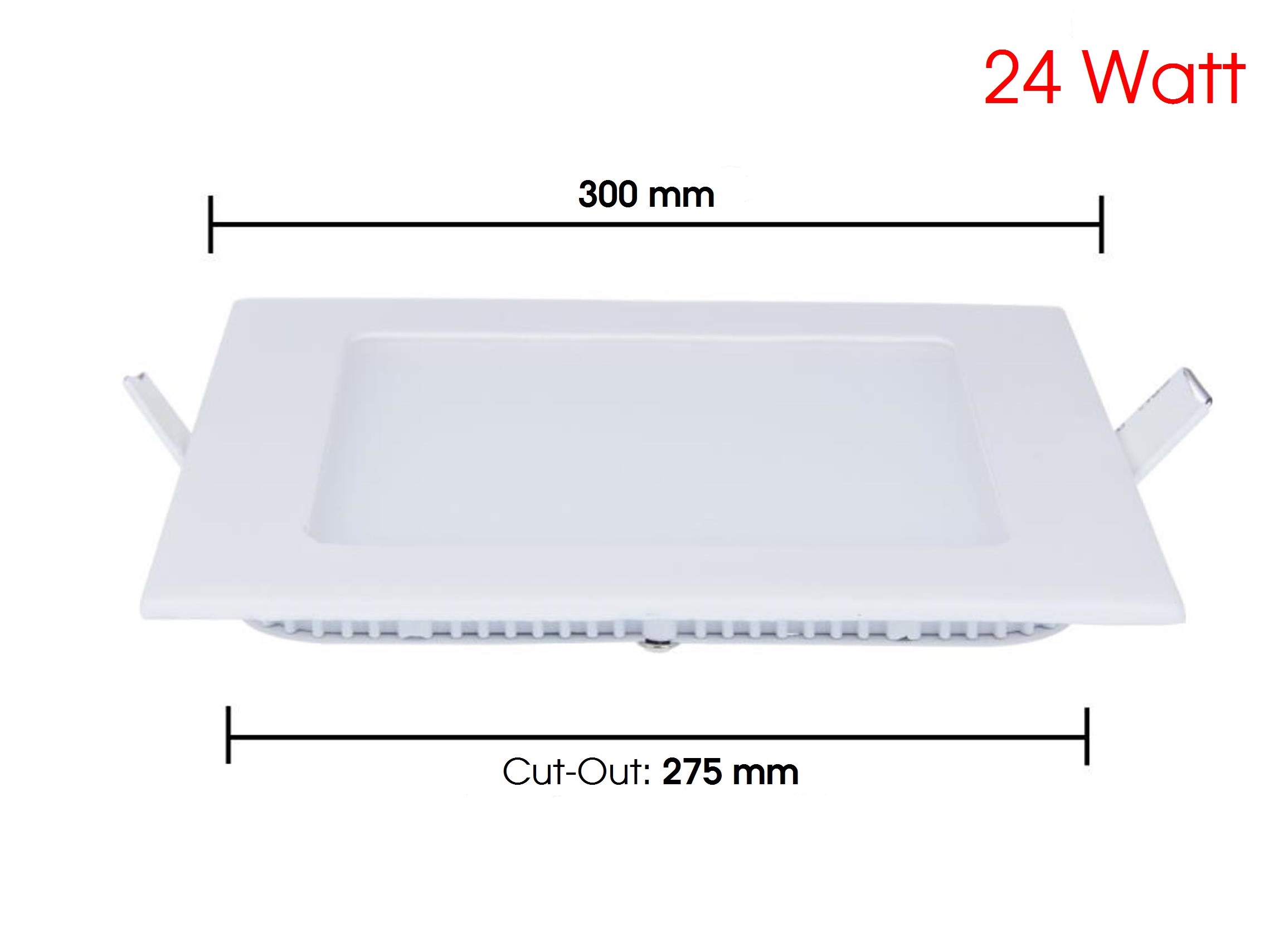 Fos Recessed Led Panel Light - 300x300x14 Mm, Aluminium | 24w, 2400 Lumens, 6500k-4000k-2700k Color Temperature, Eco-friendly, Flicker-free, Long Life Of 50,000 Hours