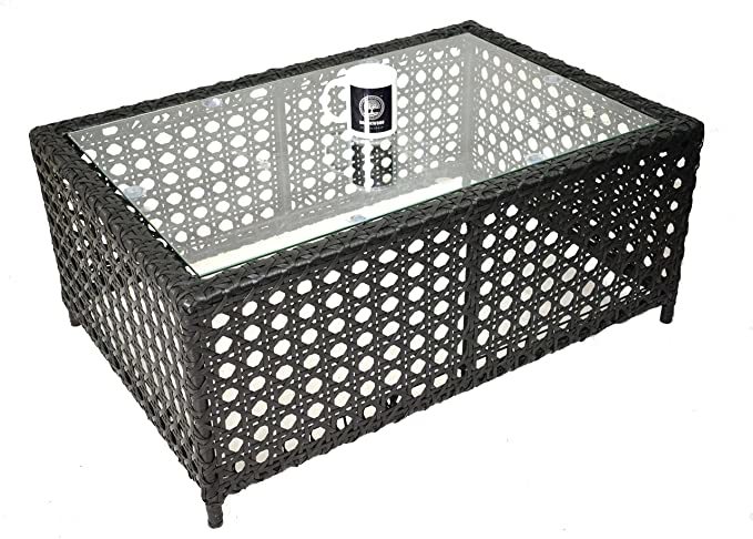 Garden Set - Iron Frame With Waterproof Indian Wicker, Black Color | Durable, Uv Resistant, Easy To Clean, Includes Cushions And Pillows