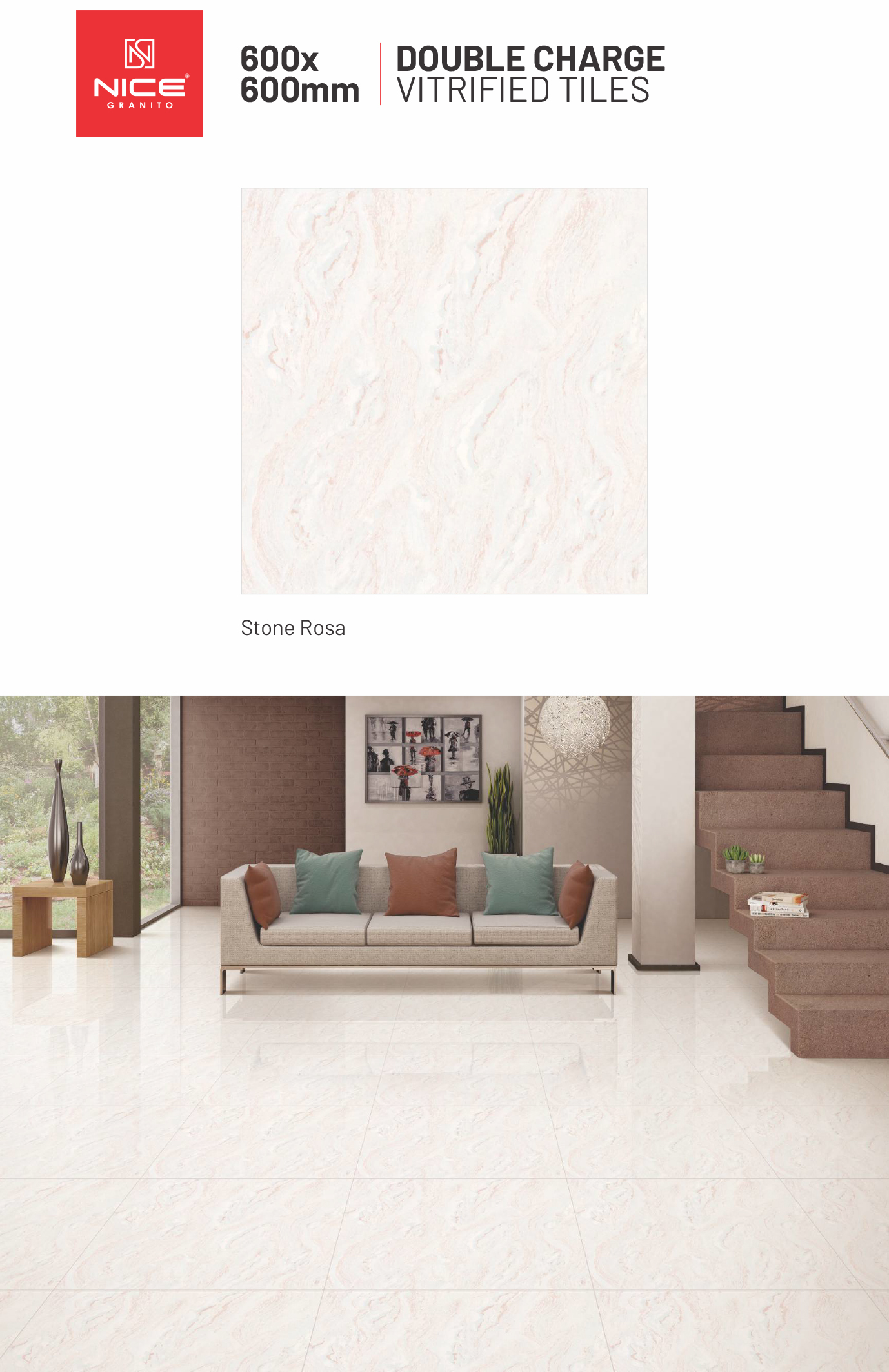 Vitrified Tiles - 600x600 Mm, Ceramic Material | Acid-resistant, Wear-resistant, Polished Finish, Interior Use