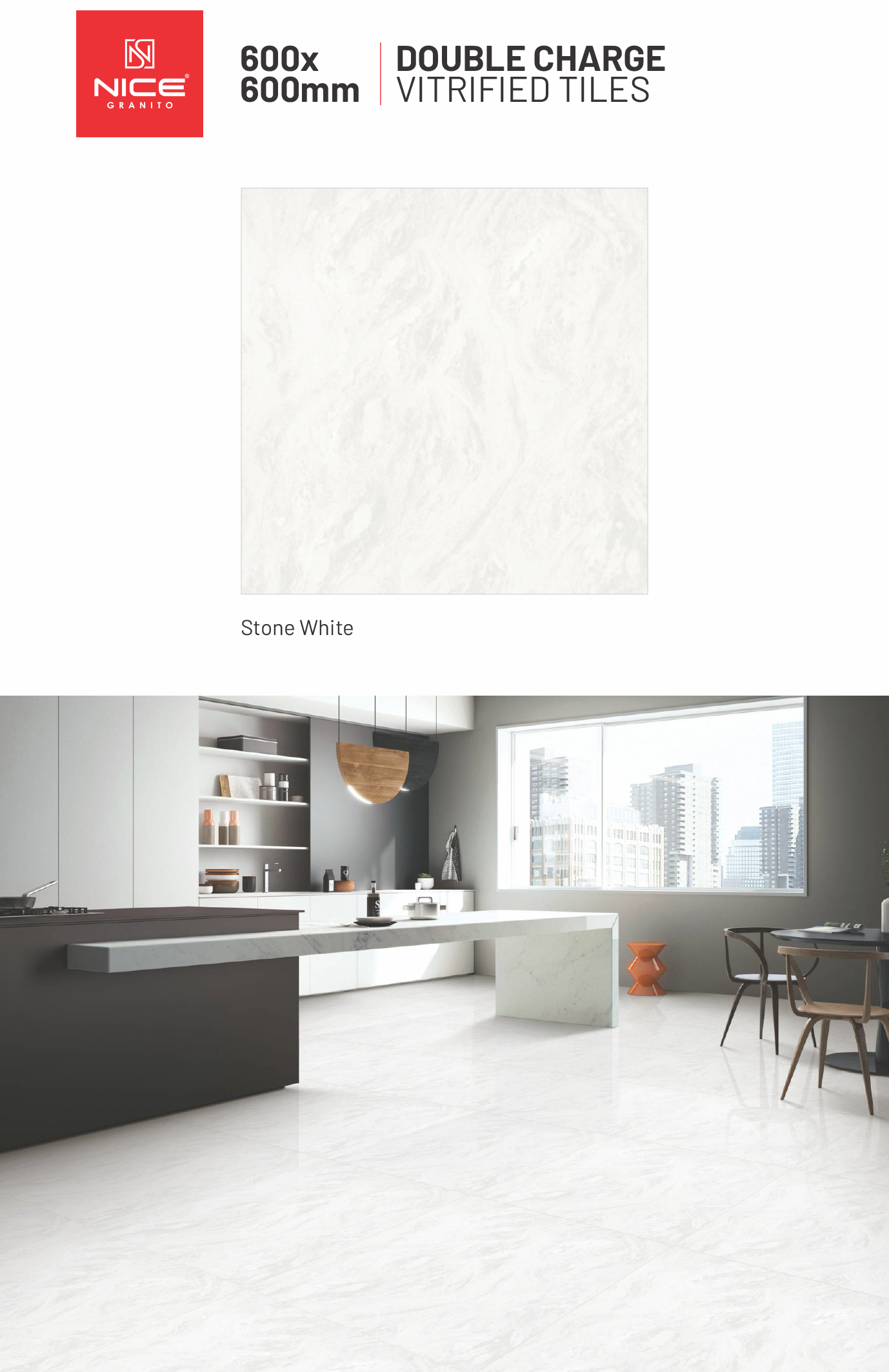 Vitrified Tiles - 600x600 Mm, Ceramic Material | Acid-resistant, Wear-resistant, Polished Finish, Interior Use
