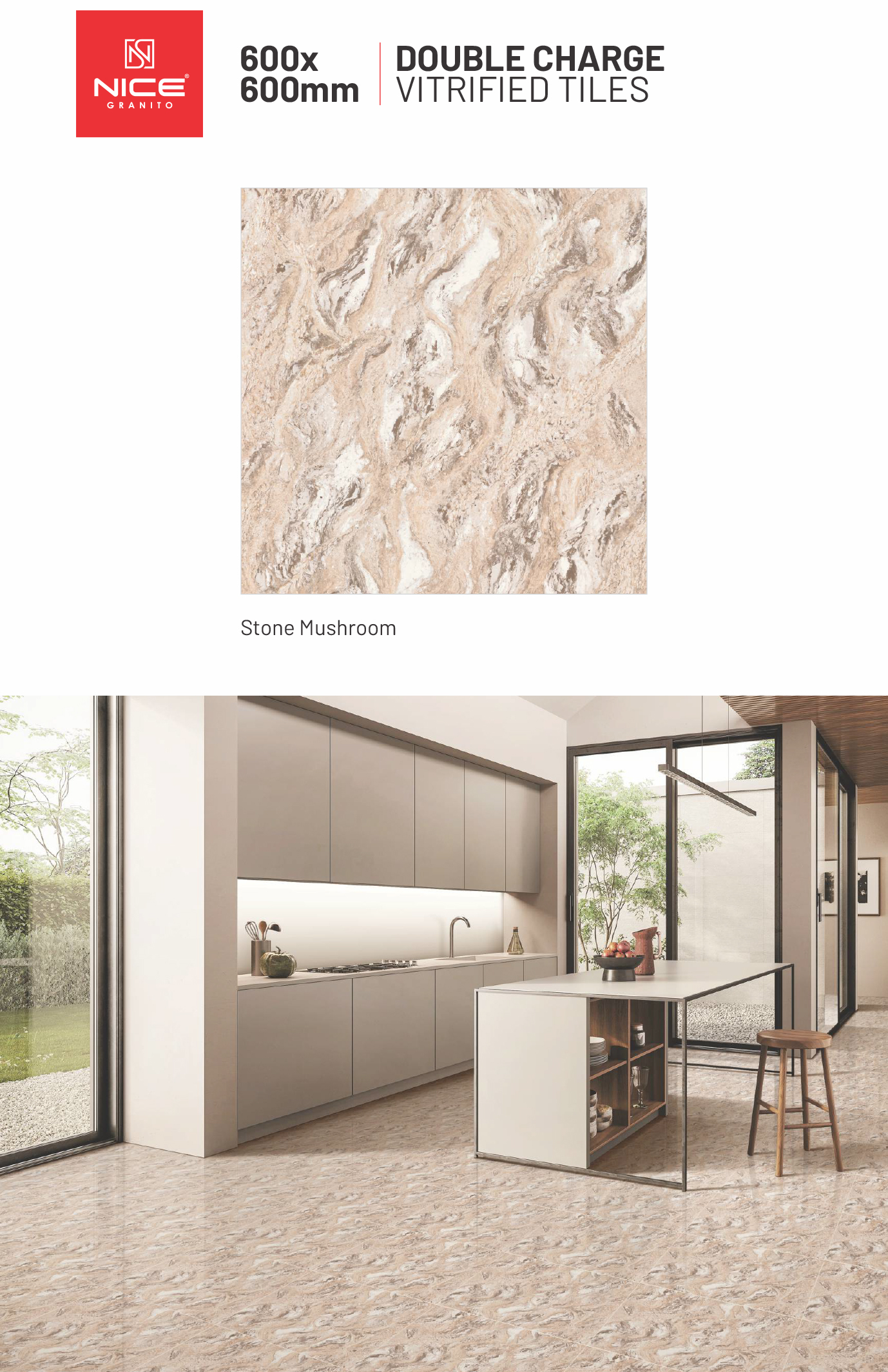 Vitrified Tiles - 600x600 Mm, Ceramic Material | Acid-resistant, Wear-resistant, Polished Finish, Interior Use