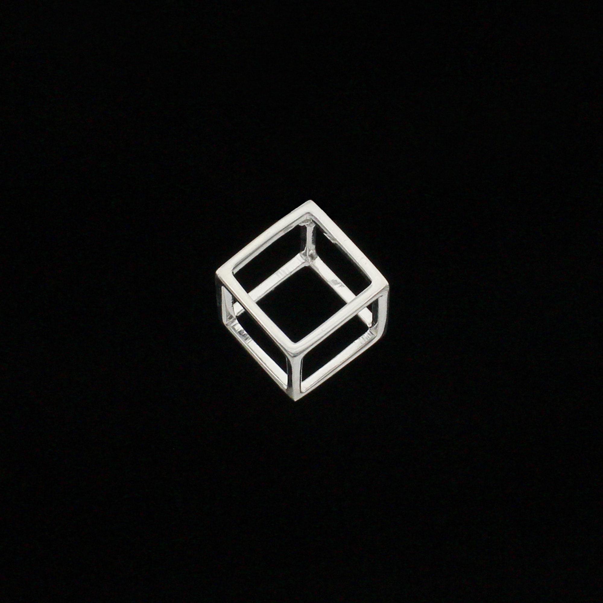 Empty Cube Silver Pendant