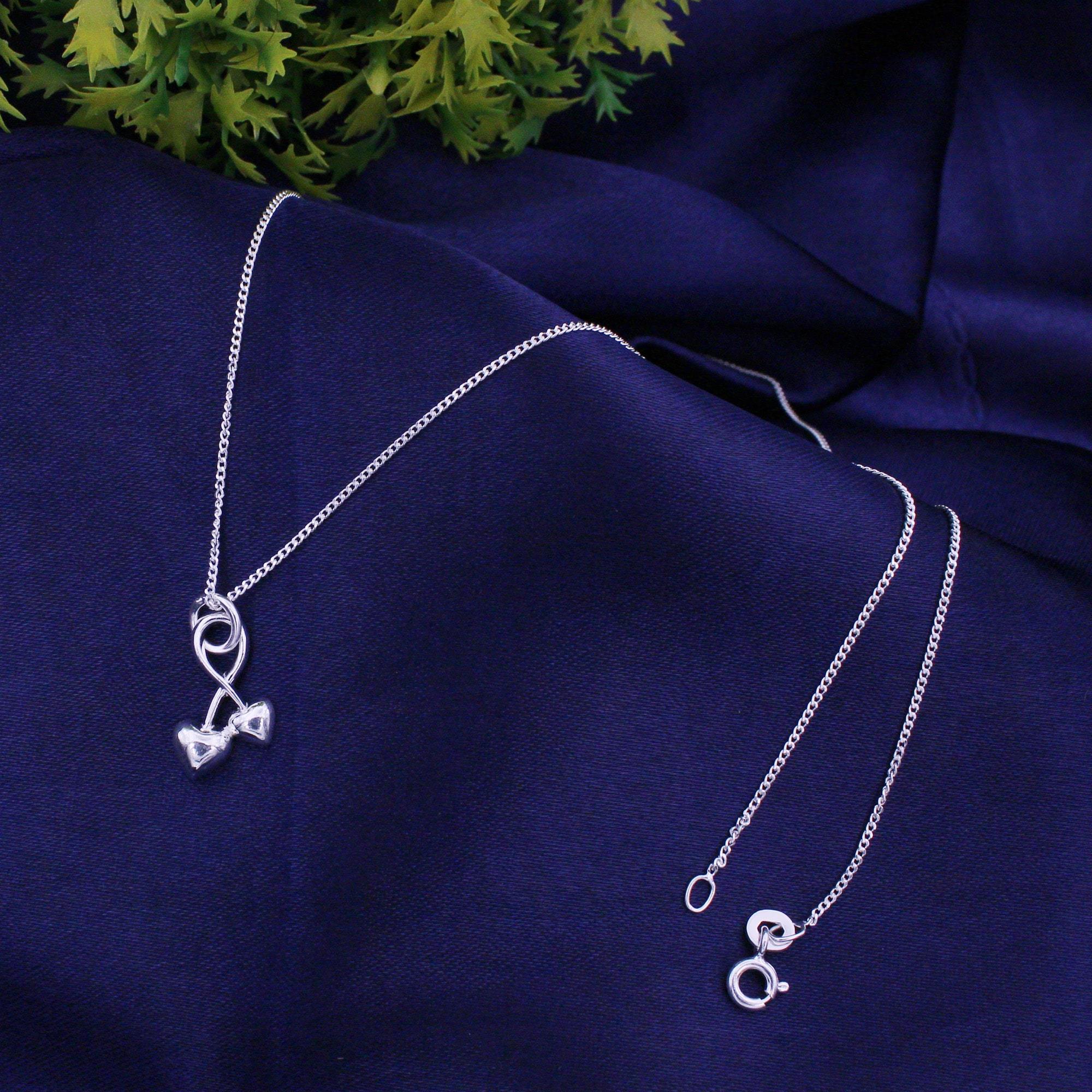 Two Tiny Heart Silver Pendant