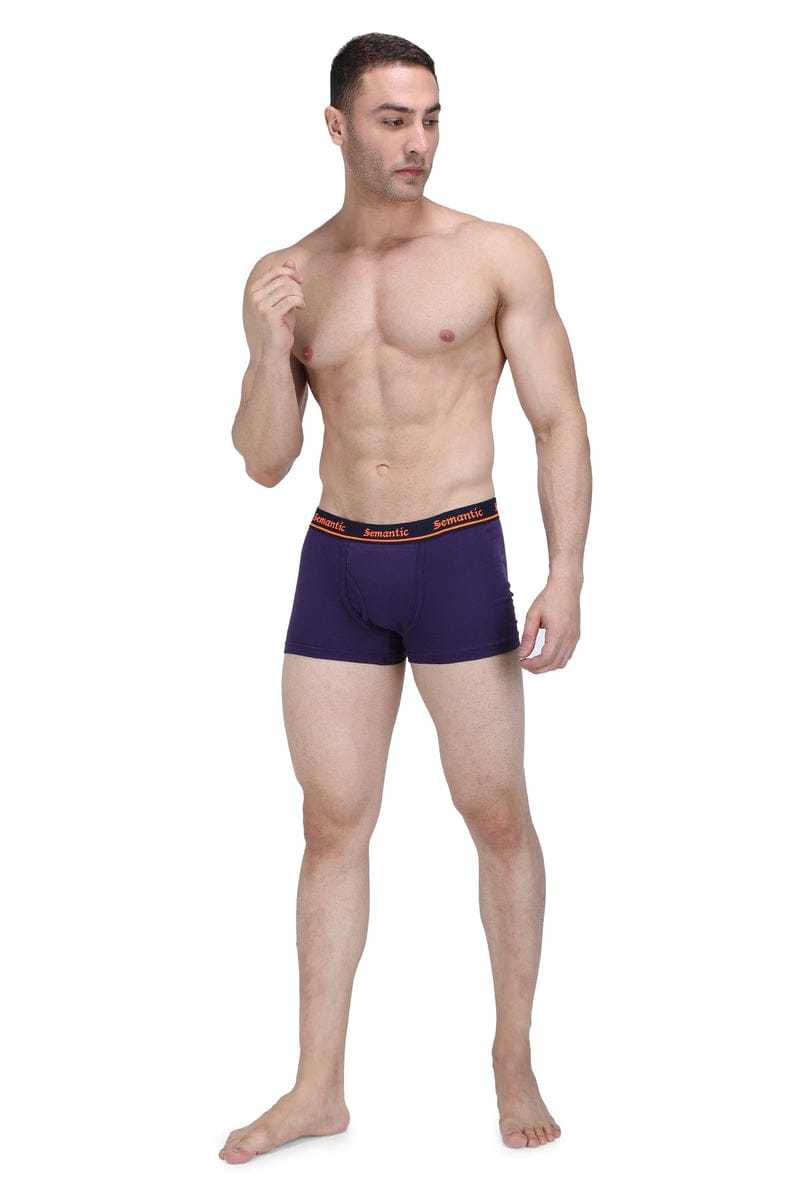 Semantic Cotton Purple Trunks With Fly - Solid - Age Group: 16 Above