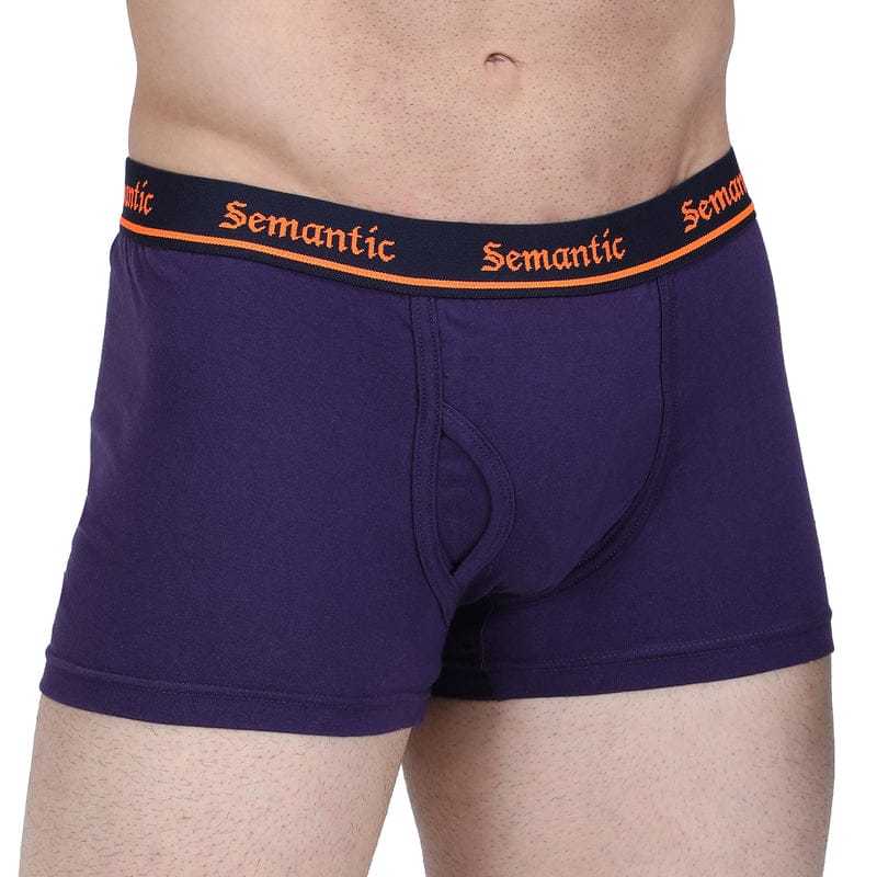 Semantic Cotton Purple Trunks With Fly - Solid - Age Group: 16 Above