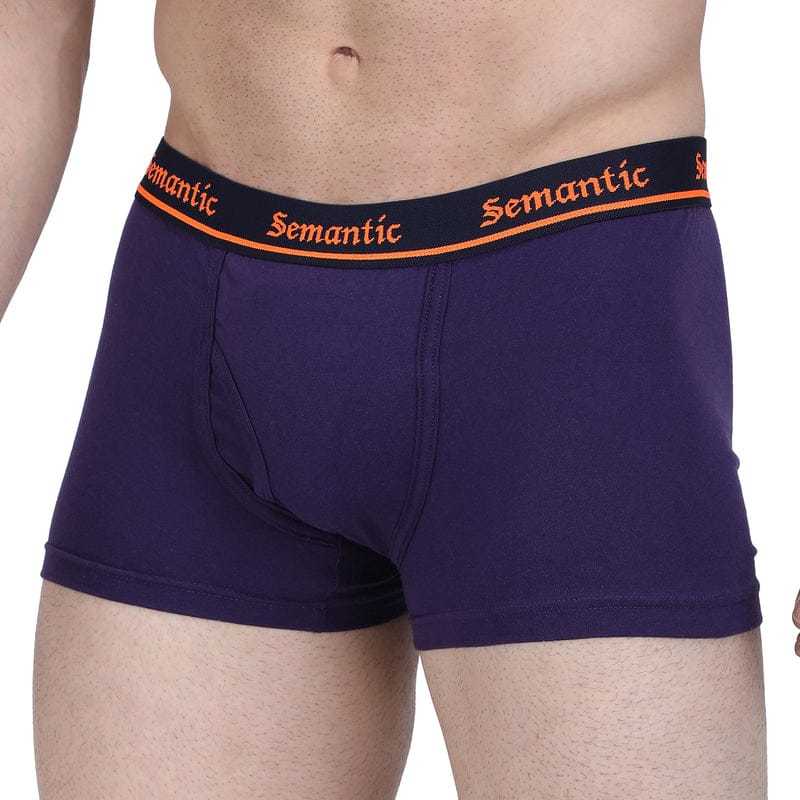 Semantic Cotton Purple Trunks With Fly - Solid - Age Group: 16 Above
