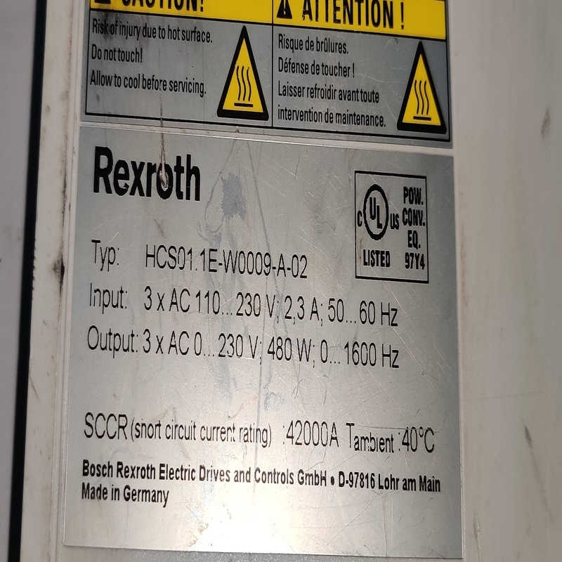 Rexroth Hcs01.1e-w0009-a-02 Servo Drive