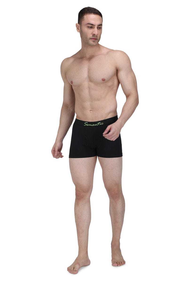 Semantic Cotton Black Trunks With Fly - Solid - Age Group: 16 Above