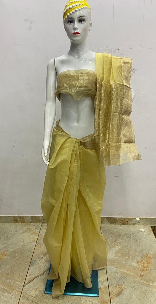 Ladies Saree - Cotton Silk Fabric, Full Size With Blouse , 8 Vibrant Colors, Breathable And Washable For All Seasons