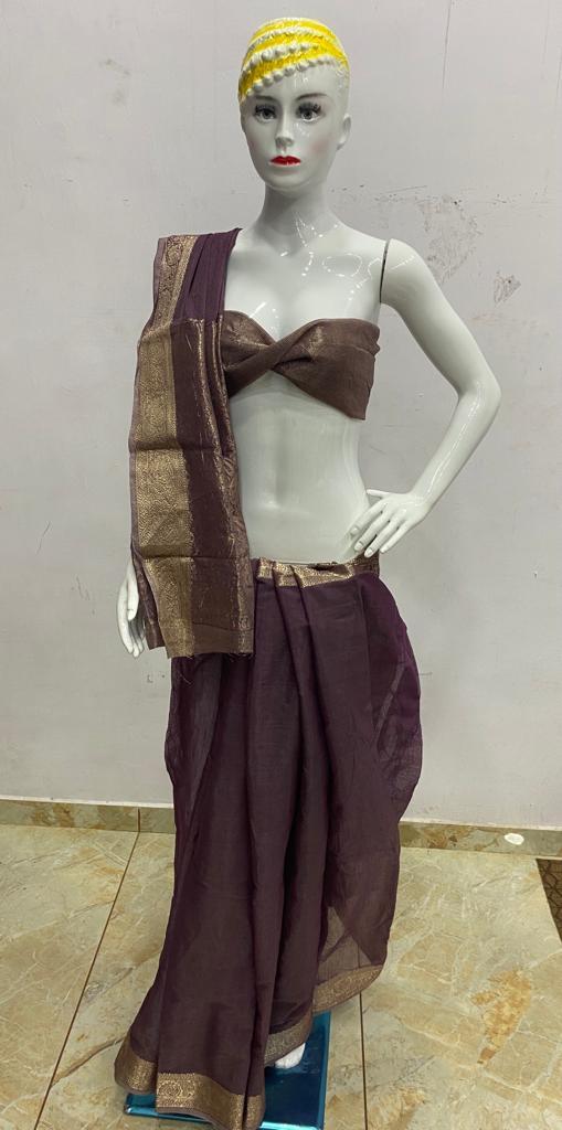 Ladies Saree - Cotton Silk Fabric, Full Size With Blouse , 8 Vibrant Colors, Breathable And Washable For All Seasons