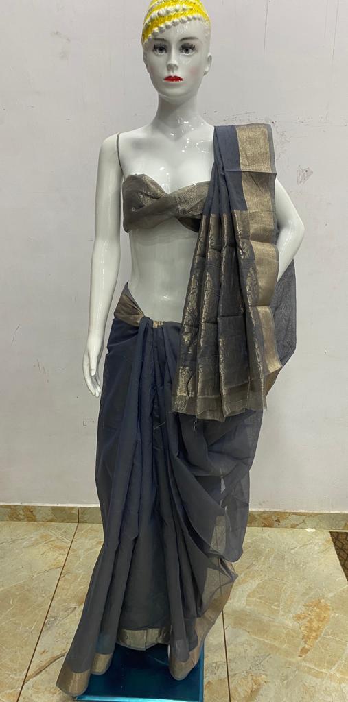 Ladies Saree - Cotton Silk Fabric, Full Size With Blouse , 8 Vibrant Colors, Breathable And Washable For All Seasons
