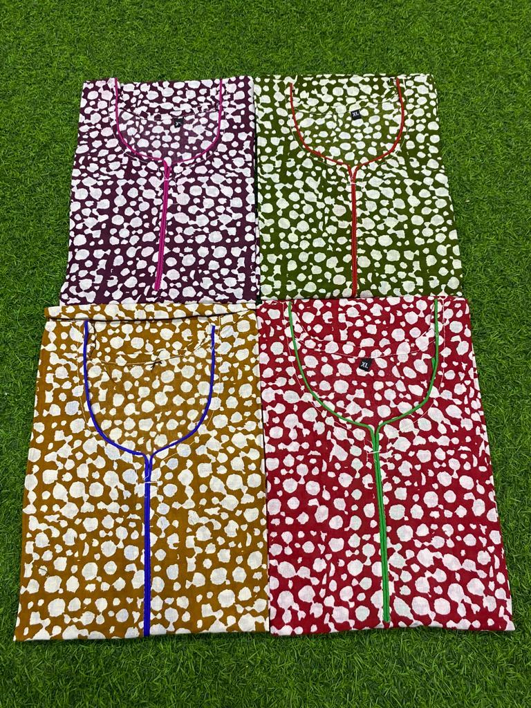 New Collection Of Kurti - Jaipur Cotton Fabric, Size Xl/xxl , Breathable & Washable For Casual Wear, Ladies Printed Kurti Collection