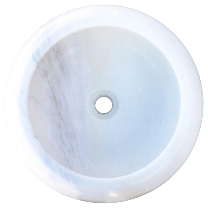 White Marble Round Washbasin Sink