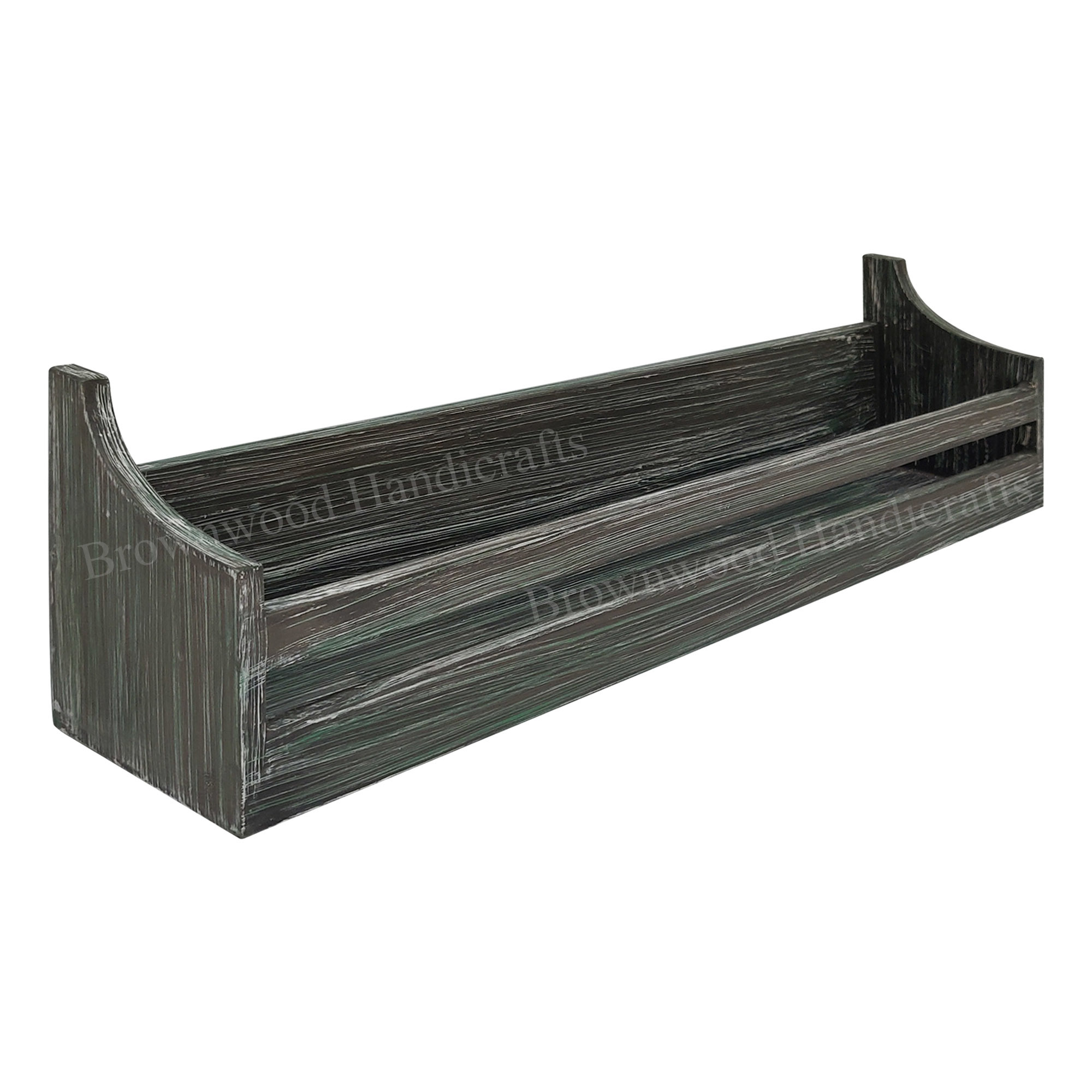 Mdf Wall Shelf White Green Antique Size: 24 X 5 X 4 Inch (11mm Thickness)