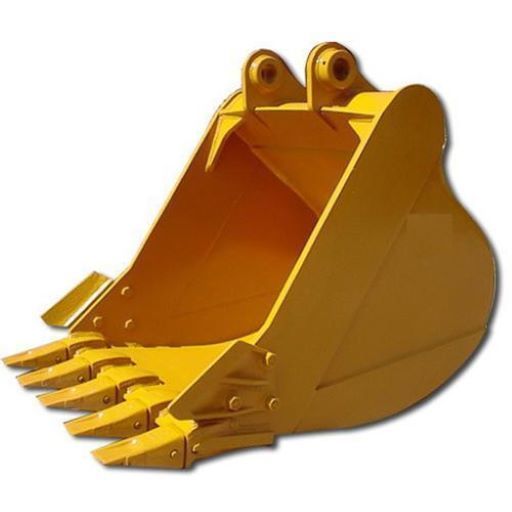 Excavator Bucket - Mild Steel, 1800mm Width, 979kg Weight | Yellow, 5 Teeth Design For Enhanced Machine Performance