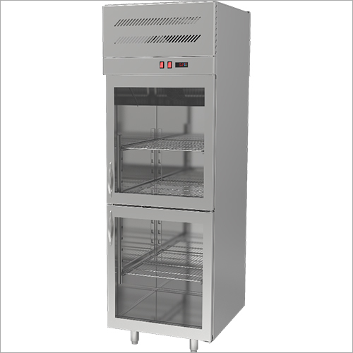 Silver Vertical Glass Door Refrigerator