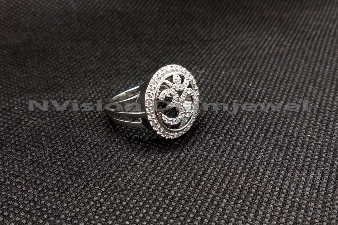 Real Diamond Om Ring Diamond Carat Weight: 0.65 Carat