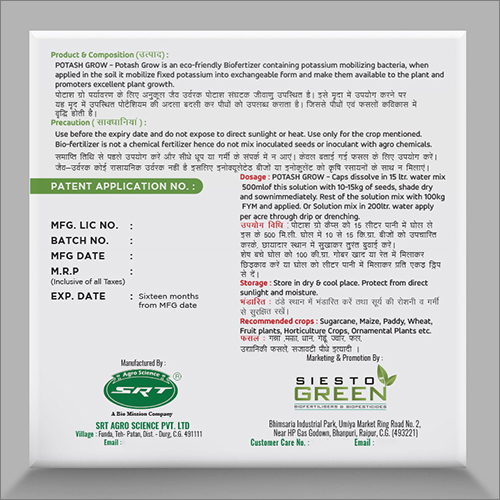 Potassium Mobilizing Becteria Soil Application