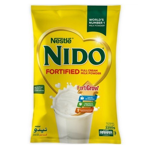 Nido Milk Powder - 2.5kg Pouch | Yellow, Full Cream, Nutrition Boost, Growth Support, Fortified with Vitamins, Easy Mixing