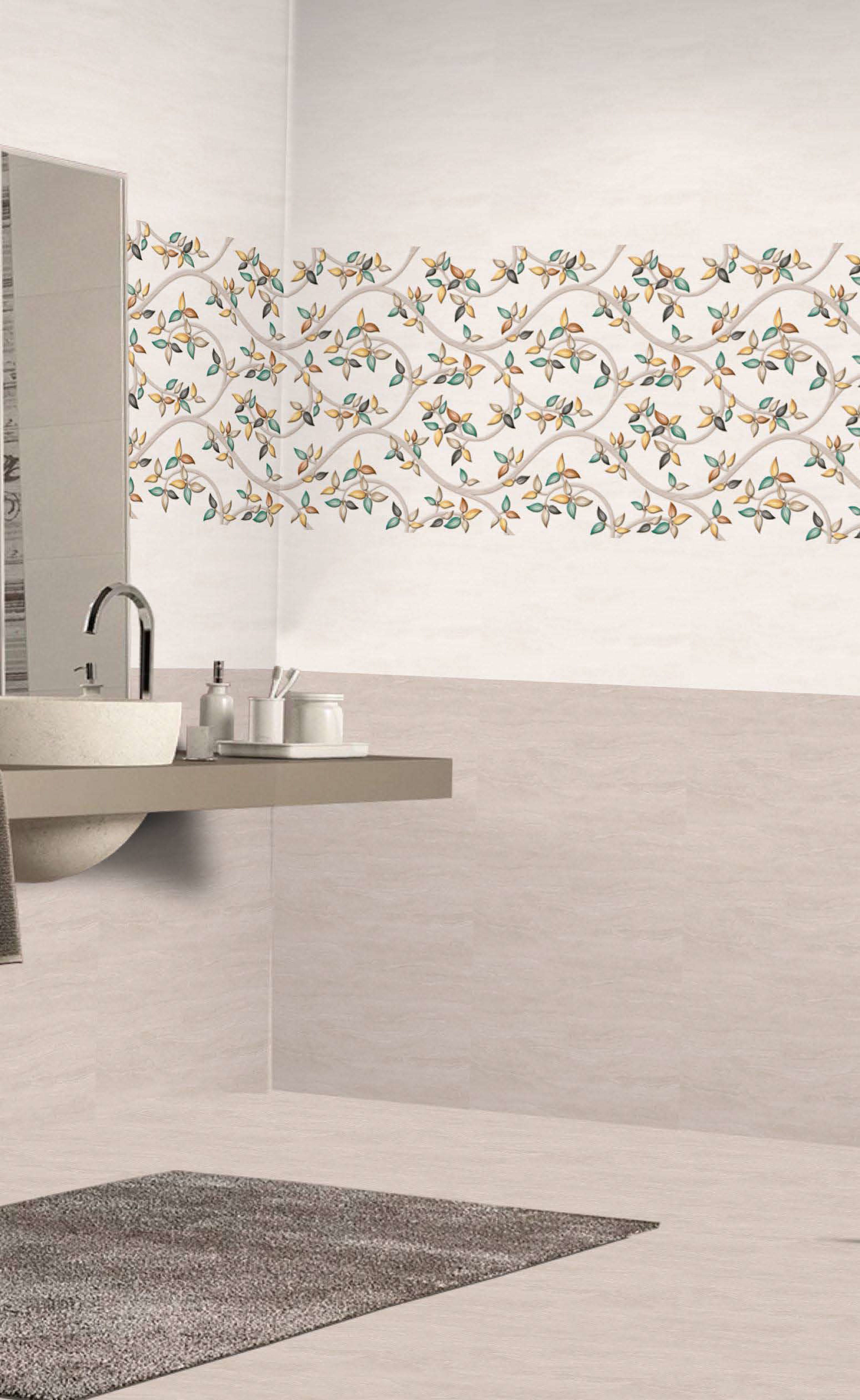 Glossy 6 - Ceramic Wall Tiles 12x18 Inches | Multi-color, Acid Proof, Waterproof Material, Vitrified, 6-8mm Thickness, Rectangular Shape