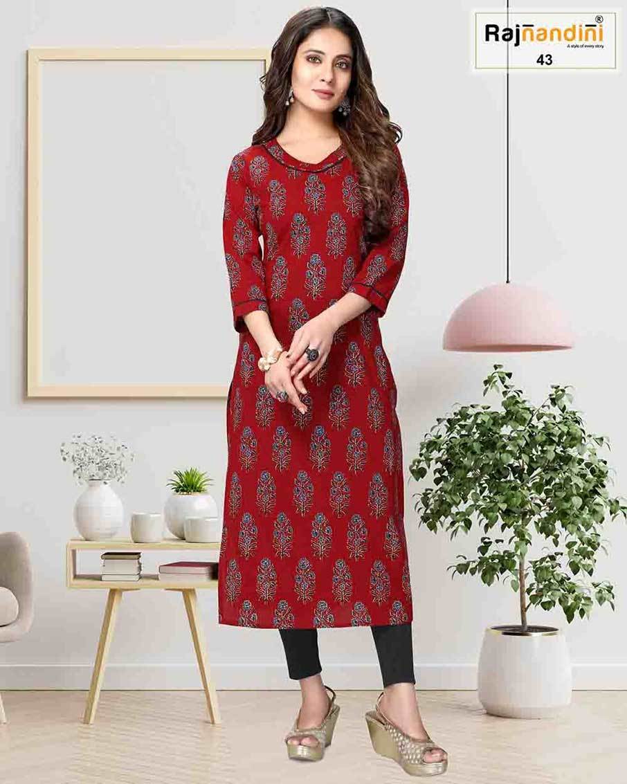 Washable Rajnandini 6 Jaipuri Kurtis Catalogue Garment