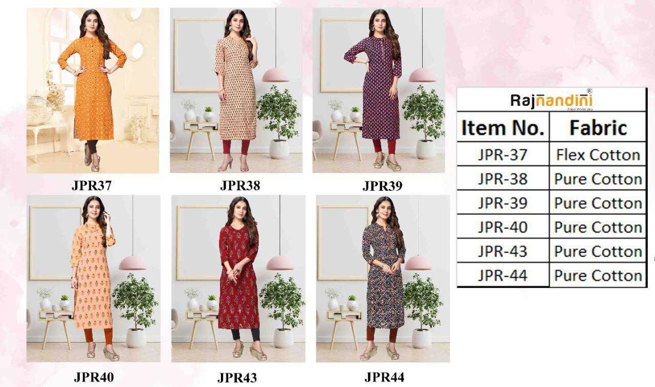 Washable Rajnandini 6 Jaipuri Kurtis Catalogue Garment