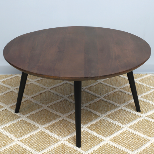 Handmade Flat Solid Wood Round Coffee Table