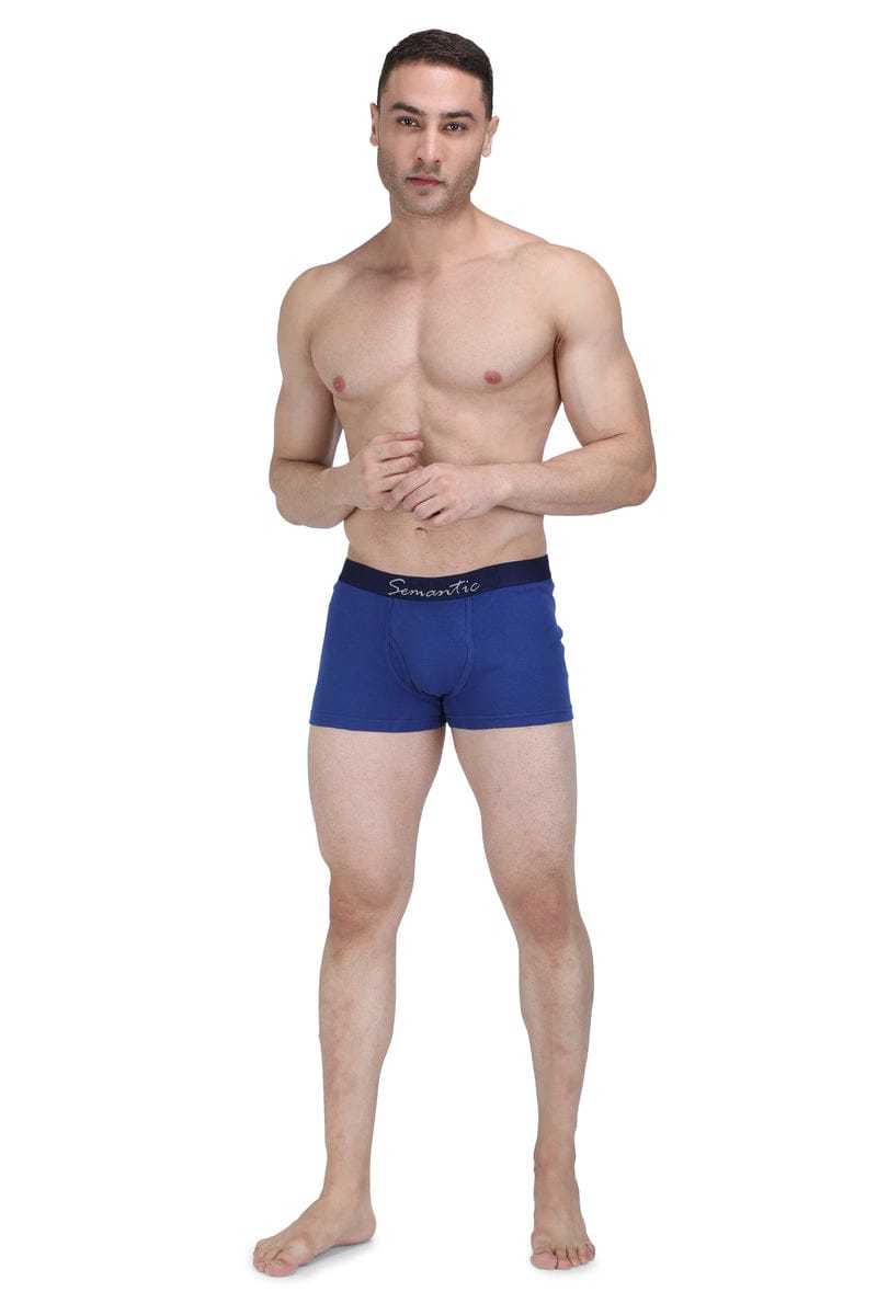 Semantic Cotton Royal Trunks With Fly - Solid - Age Group: 16 Above