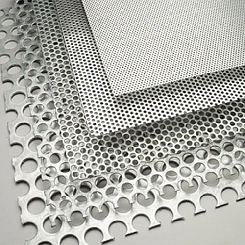 Perforated Sheets - Stainless Steel, Circular Aperture, Customizable Dimensions | Metallic Silver, Polished Surface, Suitable for Filtration and Industrial Usage