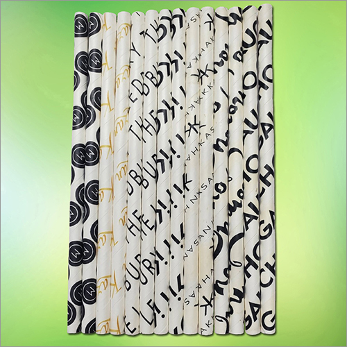 कंपनी ब्रांड-नाम-लोगो के साथ बायोडिग्रेडेबल पेपर स्ट्रॉ