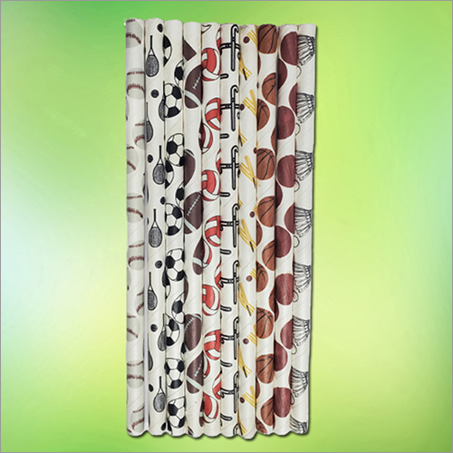 स्पोर्ट्स थीम के साथ बायोडिग्रेडेबल पेपर स्ट्रॉ आवेदन: पेय