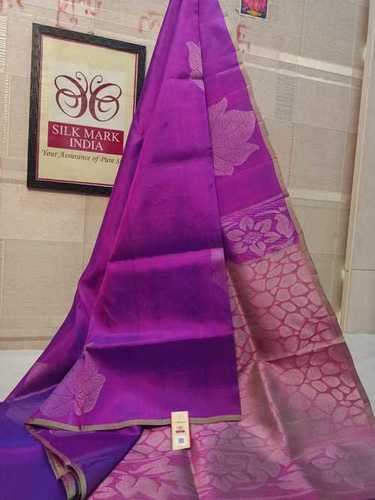 पर्पल अवराता बुट्टा सिल्क हैंडलूम