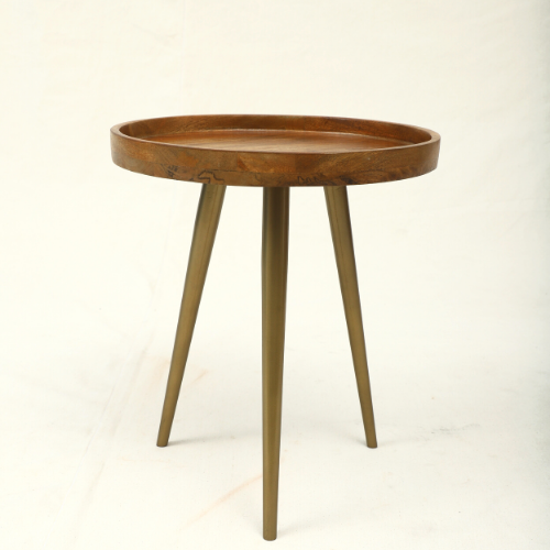 Solid Wood Maverick Side Table - 40.5x40.5x45.5 Cm | Honey Wood Finish, Eco-friendly, No Assembly Required, Handmade Design
