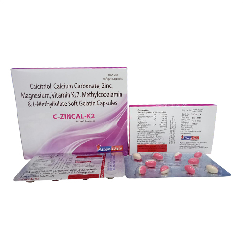 Calcitriol Calcium Carbonate Zinc Magnesium Vitamin K27 Methylcobalamin And L-Methylfolate Soft Gelatin Capsules