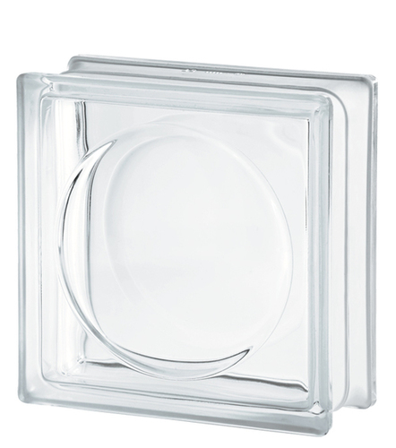 Clear Alpha Glass Block - Glass, 190 x 190 x 80 mm, Transparent | Ideal for Roofs, Walls, Partitions, Windows, Stylish Light Effects