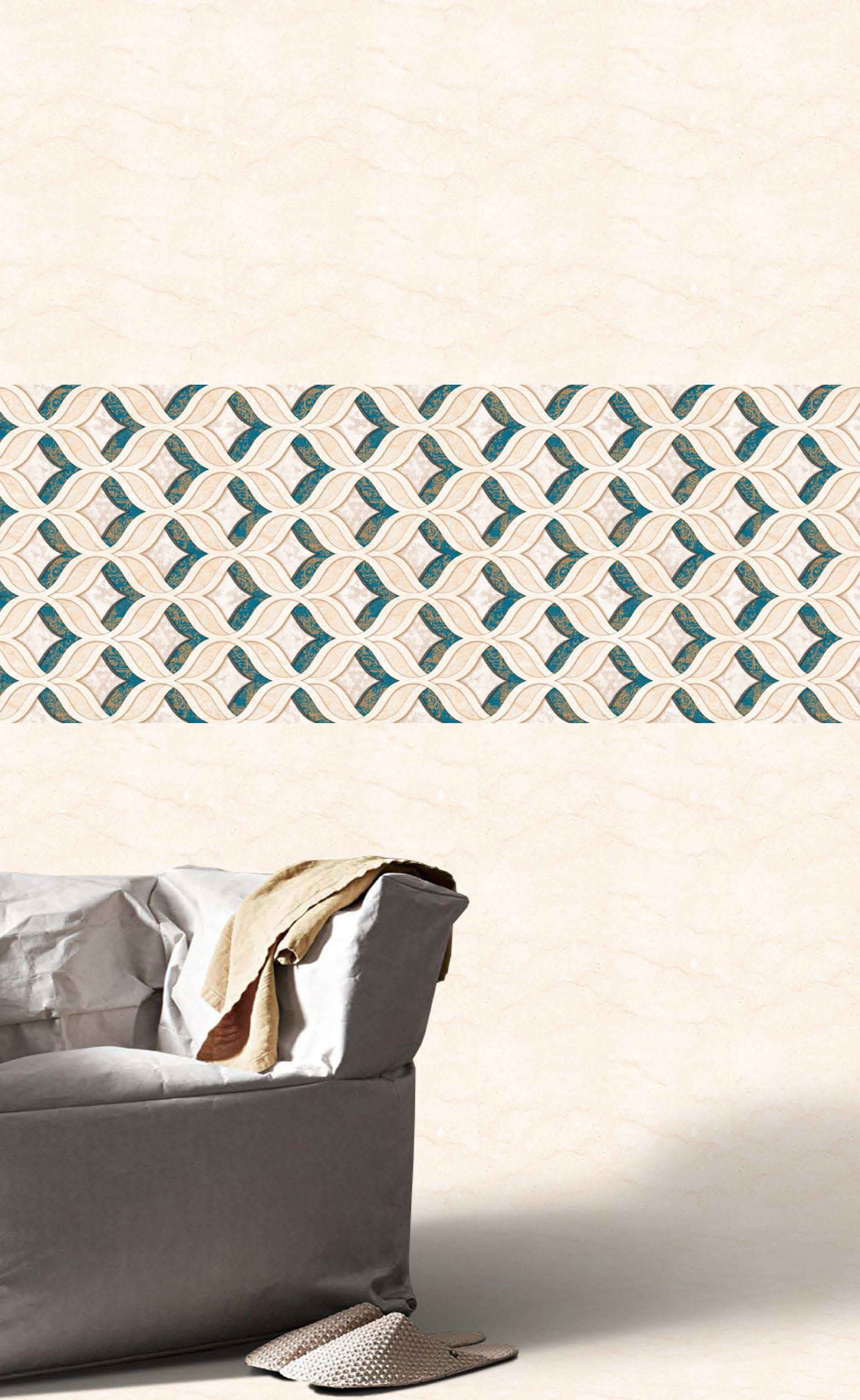 Glossy 9 - Ceramic 12x18 , Multicolor | Acid Proof, Waterproof, Vitrified Tiles For Bathroom, Kitchen, And Front Elevation