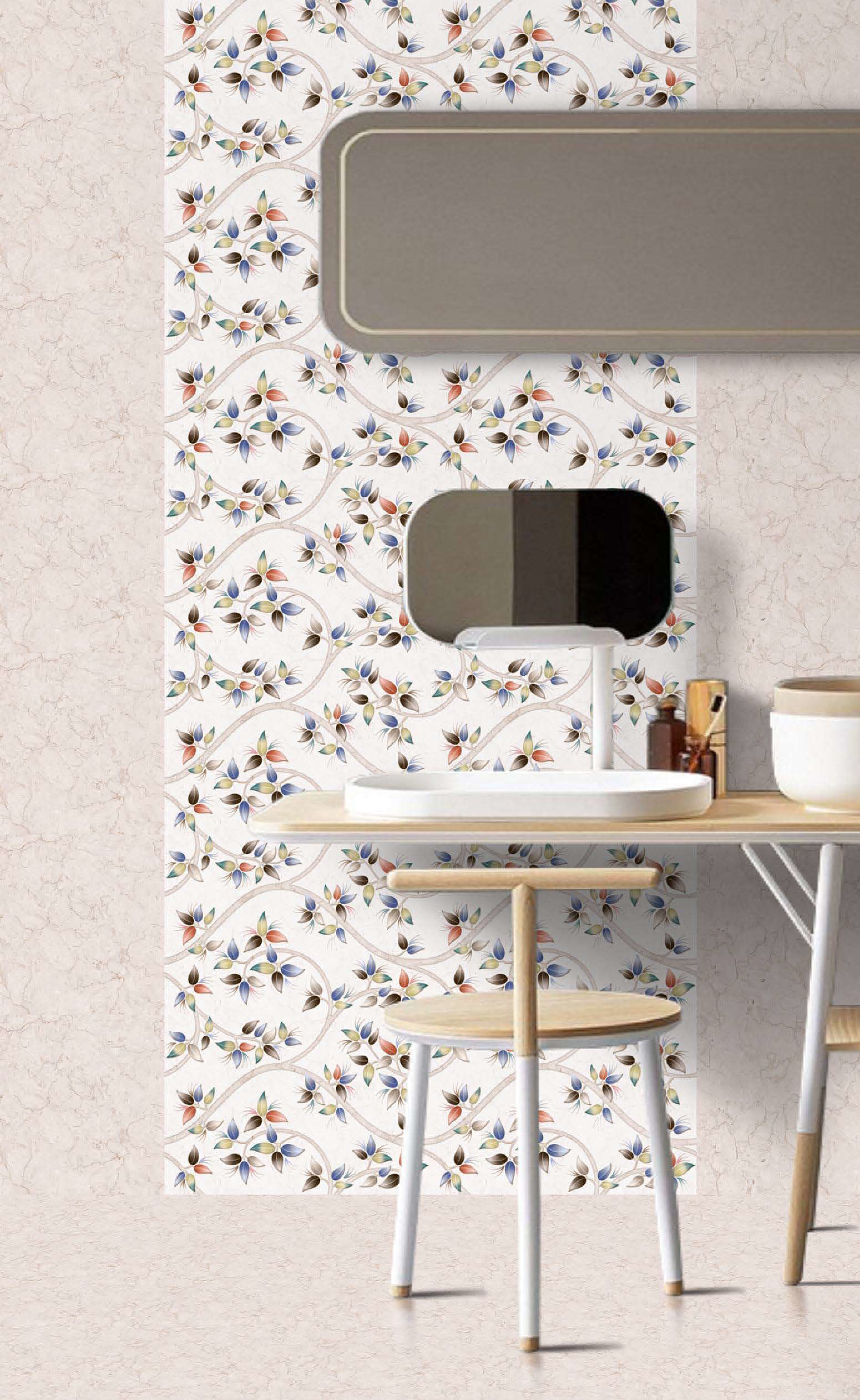 Glossy 9 - Ceramic 12x18 , Multicolor | Acid Proof, Waterproof, Vitrified Tiles For Bathroom, Kitchen, And Front Elevation