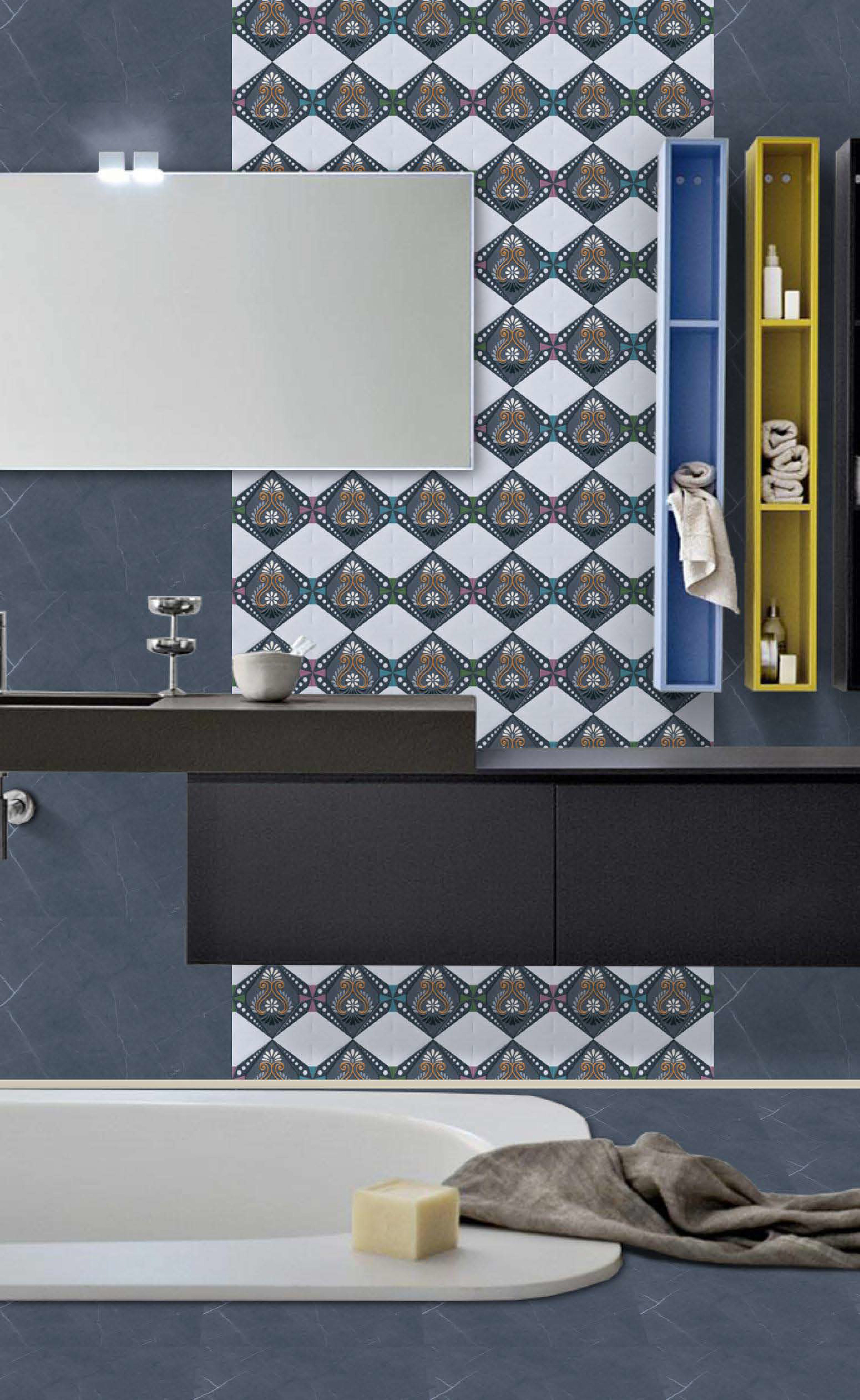 Glossy 9 - Ceramic 12x18 , Multicolor | Acid Proof, Waterproof, Vitrified Tiles For Bathroom, Kitchen, And Front Elevation