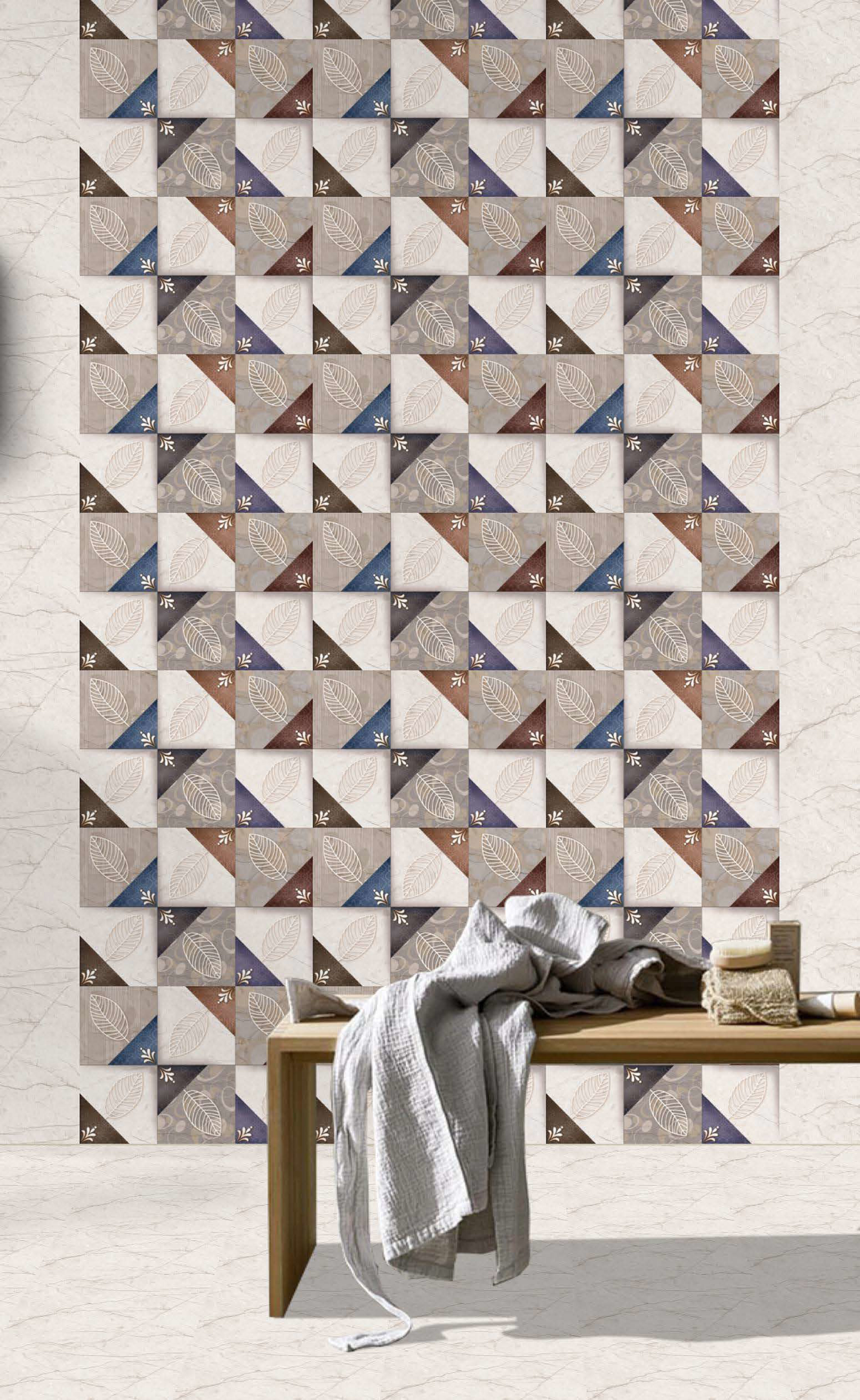 Glossy 10 - Ceramic Tiles 12x18 | Multi Color, Acid Proof, Waterproof, Flatness 6-8mm, Vitrified Technique, Ideal For Bathroom & Kitchen