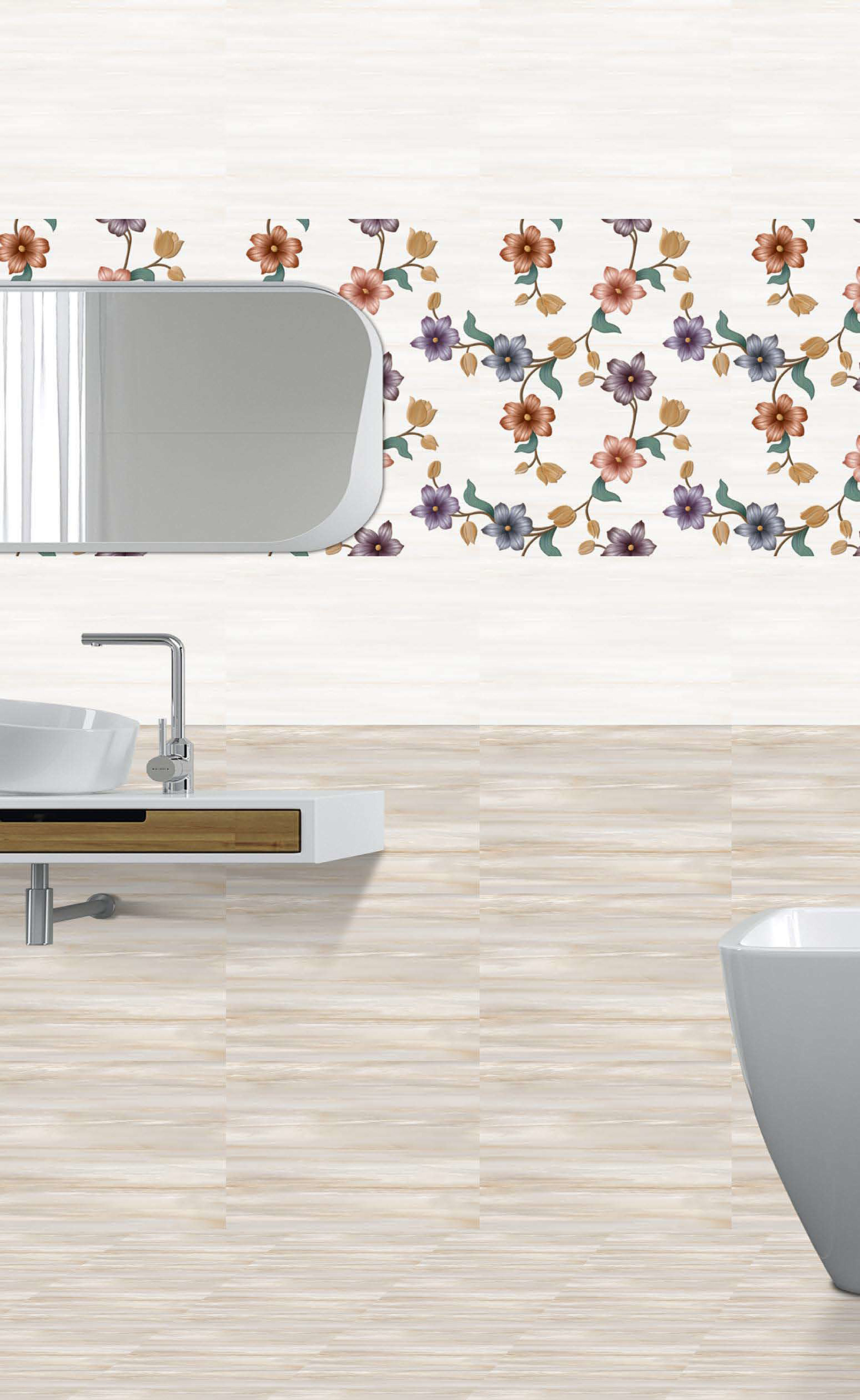 Glossy 10 - Ceramic Tiles 12x18 | Multi Color, Acid Proof, Waterproof, Flatness 6-8mm, Vitrified Technique, Ideal For Bathroom & Kitchen