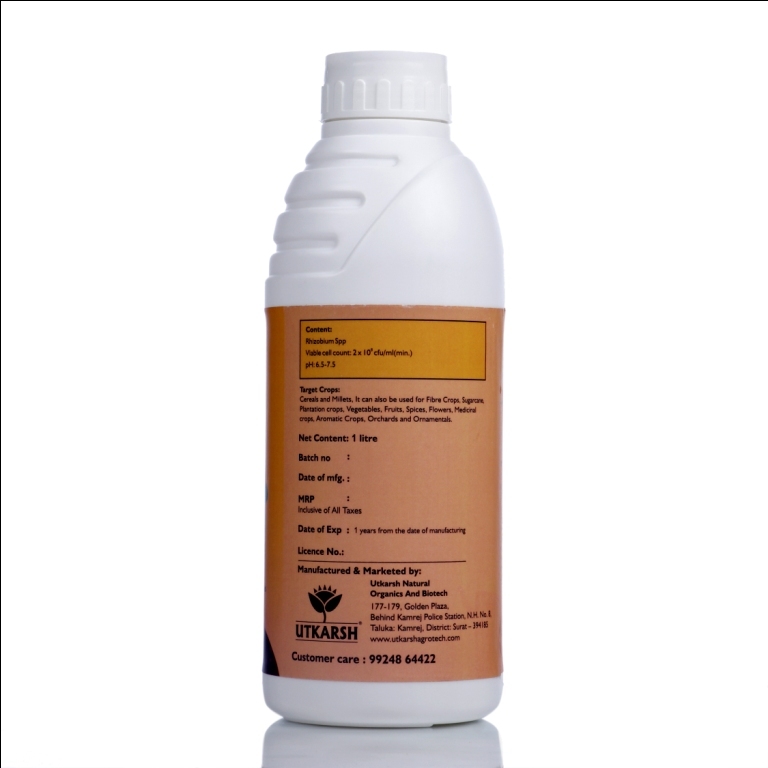 Utkarsh Rhizoz (Rhizobium Nitrogen Fixing Bacteria) Bio Fertilizer Application: Agriculture