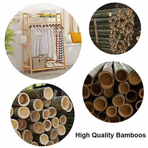 Bamboo Diy Garment Coat Clothes Rack (100 X 140 Cm) - Bamboo Material, 100x140 Cm, Natural Color , Multi-functional, Easy Assembly, Sturdy Design