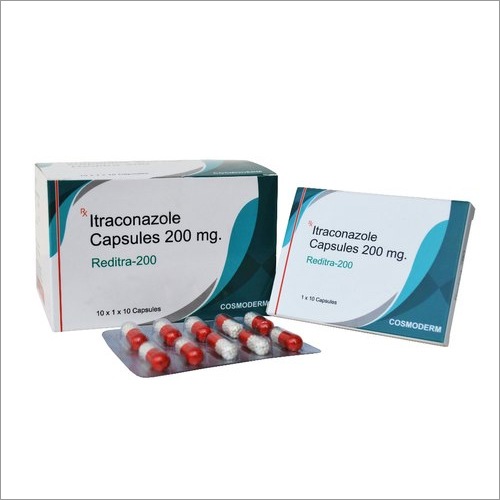200 MG Itraconazole Capsules - Active Ingredient Itraconazole 200mg, Red and White Capsule, Antifungal, Oral Dosage | ISO 1901, ISO 2015 Certified, Blister Pack, Room Temperature Storage
